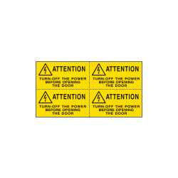 Sheet n. 4 label ATTENTION TURN-OFF EN ISO 7010