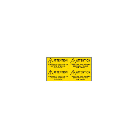 Sheet n. 4 label ATTENTION TURN-OFF EN ISO 7010