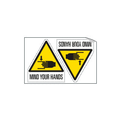 Sheet n. 2 label MIND YOUR HANDS EN ISO 7010