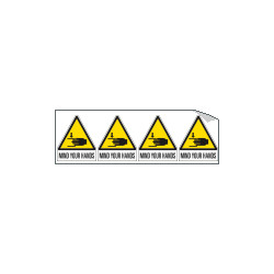 Sheet n. 4 label MIND YOUR HANDS EN ISO 7010 W024