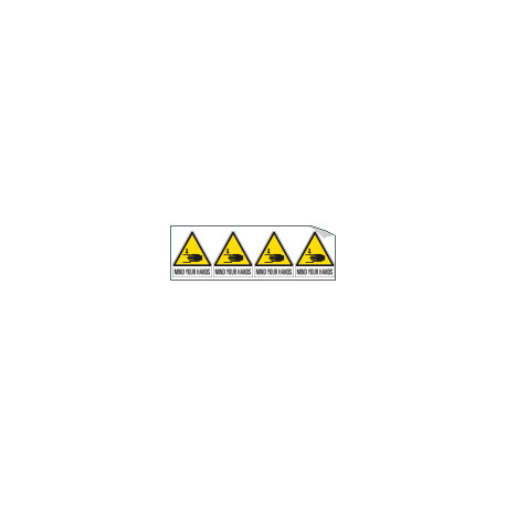 Sheet n. 4 label MIND YOUR HANDS EN ISO 7010 W024