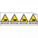 Sheet n. 4 label MIND YOUR HANDS EN ISO 7010 W024