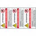 Sheet n. 3 label ATTENTION IL EST INTERDIT DE TRAVAILLER. . EN ISO 7010