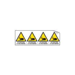 Sheet n. 4 label ATTENTION A VOS MAINS EN ISO 7010