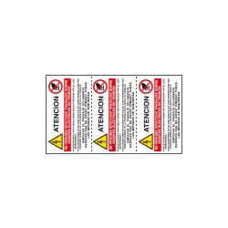 Sheet n. 3 label ATENCION SE PROHIBE EFECTUAR TRABAJOS. . . EN ISO 7010