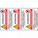 Sheet n. 3 label ATENCION SE PROHIBE EFECTUAR TRABAJOS. . . EN ISO 7010