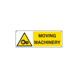 Sign hazard MOVING MACHINERY