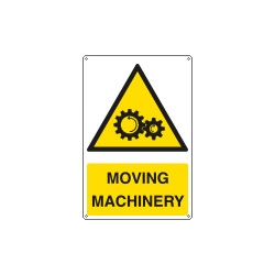 Sign hazard MOVING MACHINERY