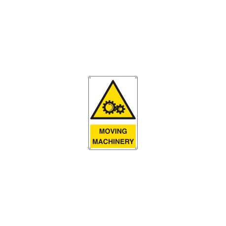 Sign hazard MOVING MACHINERY