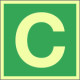 Cartello fotoluminescente lettera C