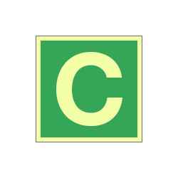 Cartello fotoluminescente lettera C