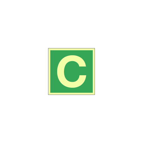 Cartello fotoluminescente lettera C