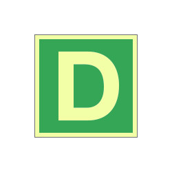 Cartello fotoluminescente lettera D