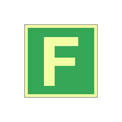 Cartello fotoluminescente lettera F