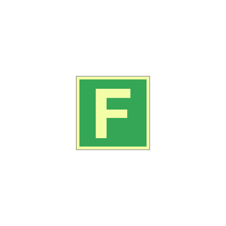 Cartello fotoluminescente lettera F