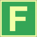 Cartello fotoluminescente lettera F