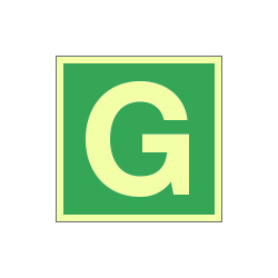 Cartello fotoluminescente lettera G