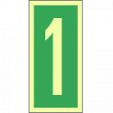 Cartello fotoluminescente Numero 1