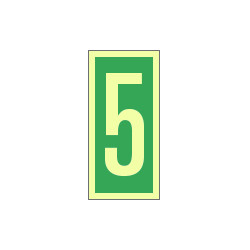Cartello fotoluminescente Numero 5