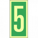 Cartello fotoluminescente Numero 5