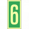 Cartello fotoluminescente Numero 6 o numero 9