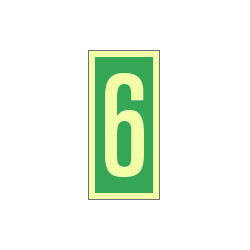 Cartello fotoluminescente Numero 6 o numero 9