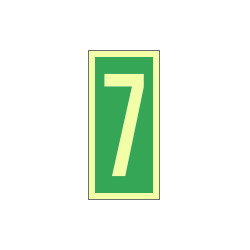 Cartello fotoluminescente Numero 7