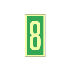 Cartello fotoluminescente Numero 8