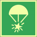 Cartello fotoluminescente Razzo paracadute