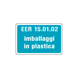Cartello alluminio rifiuti speciali EER 15. 01. 02