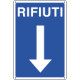 Cartello informazione RIFIUTI freccia in basso