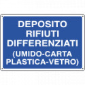 Cartello informazione DEPOSITO RIFIUTI DIFFERENZ.