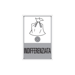 Etichetta autoadesiva rifiuti"RACCOLTA INDIFFERENZIATA"
