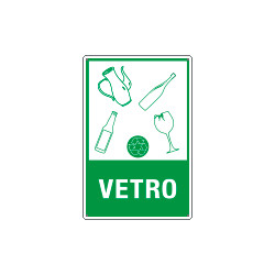 Cartello rifiuti "VETRO"
