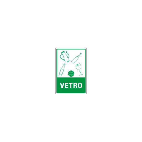 Cartello rifiuti "VETRO"