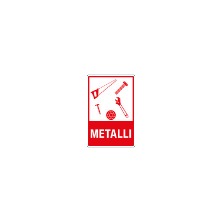 Etichetta autoadesiva rifiuti"METALLI"