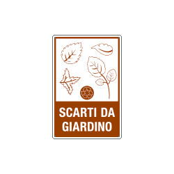 Etichetta autoadesiva rifiuti"SCARTI DA GIARDINO"