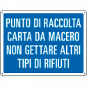 Cartello punto di raccolta carta da macero