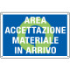 Cartello QUALITA AREA ACCETTAZIONE MAT. IN ARRIVO
