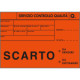 Etichetta adesiva fondo rosso Scartello O