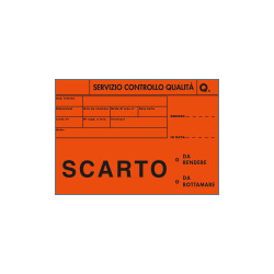 Etichetta adesiva fondo rosso Scartello O