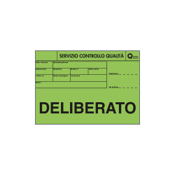 Etichetta adesiva fondo verde DELIBERATO