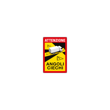 Cartello angoli ciechi per camion in italiano