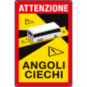 Cartello angoli ciechi per autobus in italiano