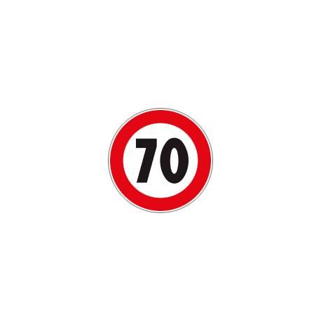 Disco alluminio rifrangente H. I. limite velocità 70Km