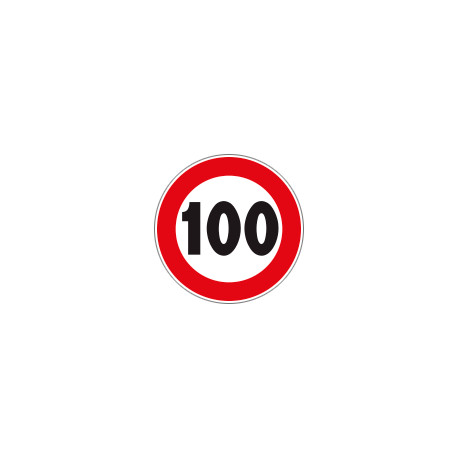 Disco alluminio rifrangente H. I. limite velocità 100Km