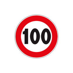 Disco adesivo rifrangente H. I. limite velocità 100Km