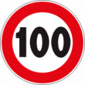 Disco adesivo rifrangente H. I. limite velocità 100Km