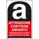 Etichetta adesiva attenzione CONTIENE AMIANTO
