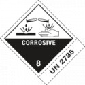 Etichetta 100x120 CORROSIVE UN 2735